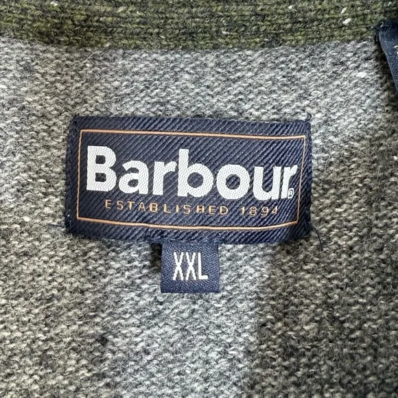 Barbour Mens Tisbury Half Quarter Zip Sweater XXL Grey Heather Wool Silk Classic